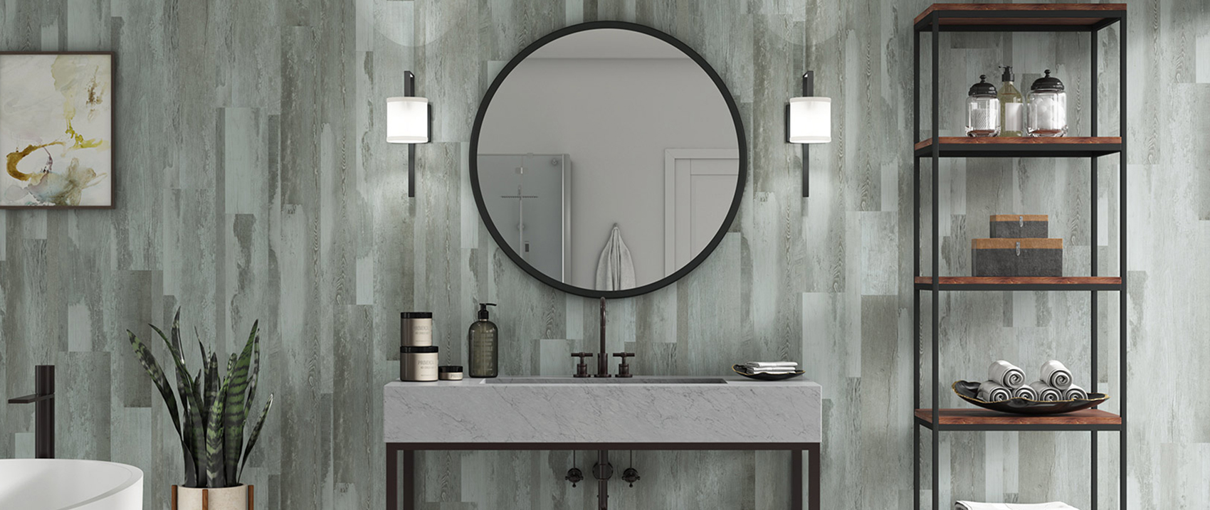 Peel and stick bathroom 